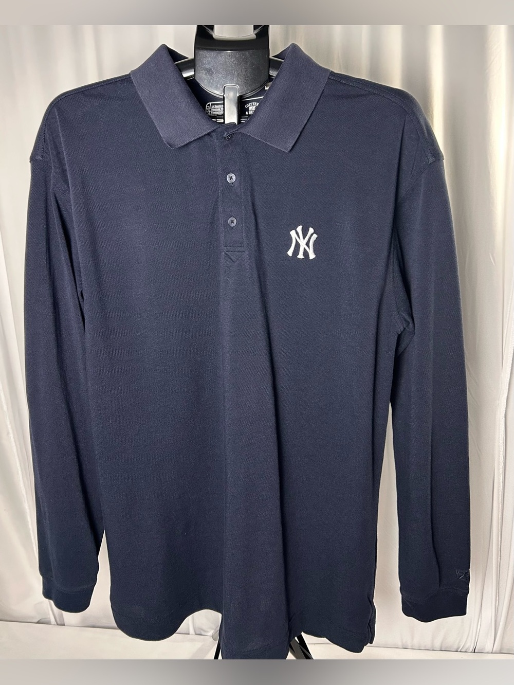 Cutter & Buck Navy Long Sleeve Polo with White Logo